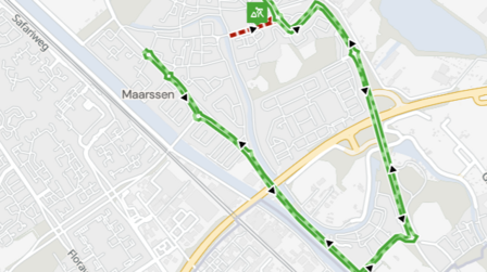 Verkeer dat vanuit Maarssen-Dorp naar de andere zijde van de Vecht moet, wordt omgeleid richting Op-Buuren via de Sweserengseweg en de Straatweg.